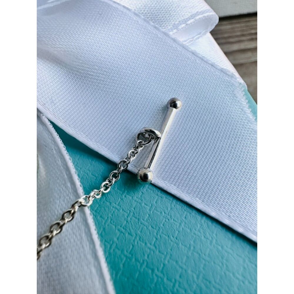 SOLD Return to Tiffany Co. Love Blue Enamel Heart Tag Toggle Bracelet, 6.75" - Picture 6 of 7